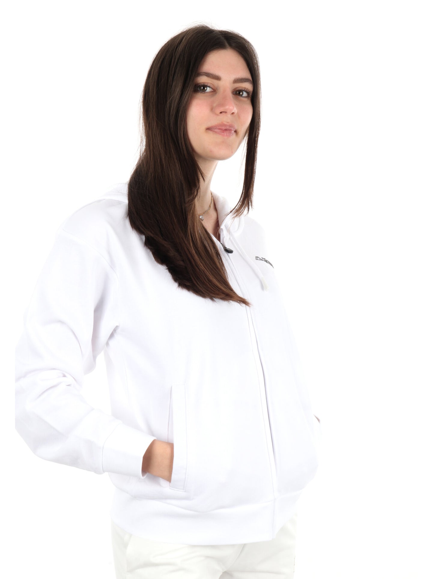 KAPPA FELPA ZIP+CAPP - BIANCO
