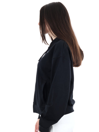 KAPPA FELPA ZIP+CAPP - NERO
