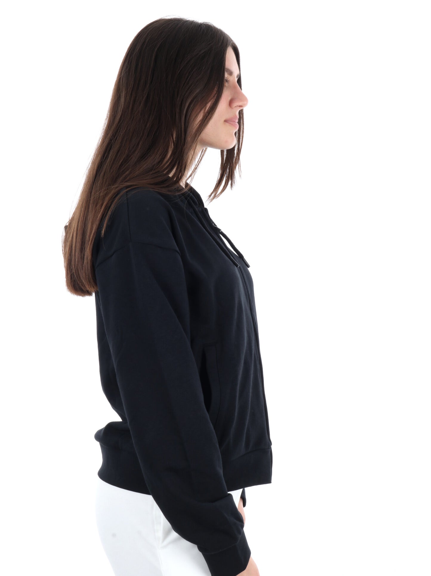 KAPPA FELPA ZIP+CAPP - NERO