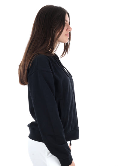 KAPPA FELPA ZIP+CAPP - NERO