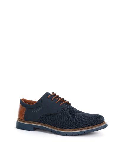 Bugatti Carrion, stringate blu da uomo eleganti e raffinate