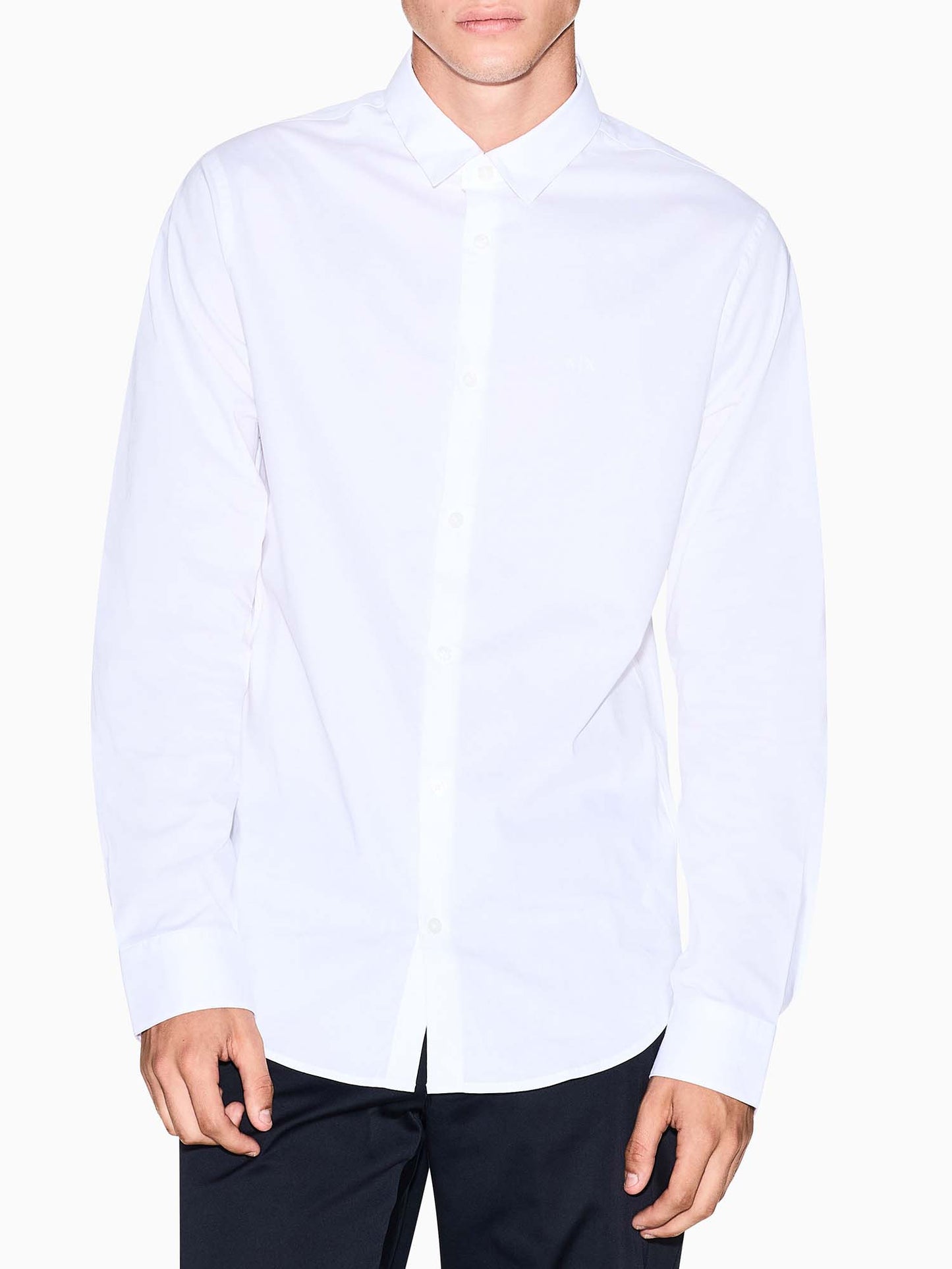 Armani Exchange 8NZC31 ZN28Z, camicia da uomo bianca