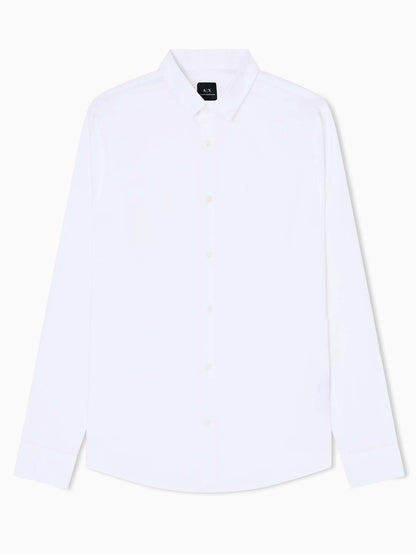 Armani Exchange 8NZC31 ZN28Z, camicia da uomo bianca