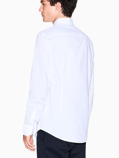Armani Exchange 8NZC31 ZN28Z, camicia da uomo bianca