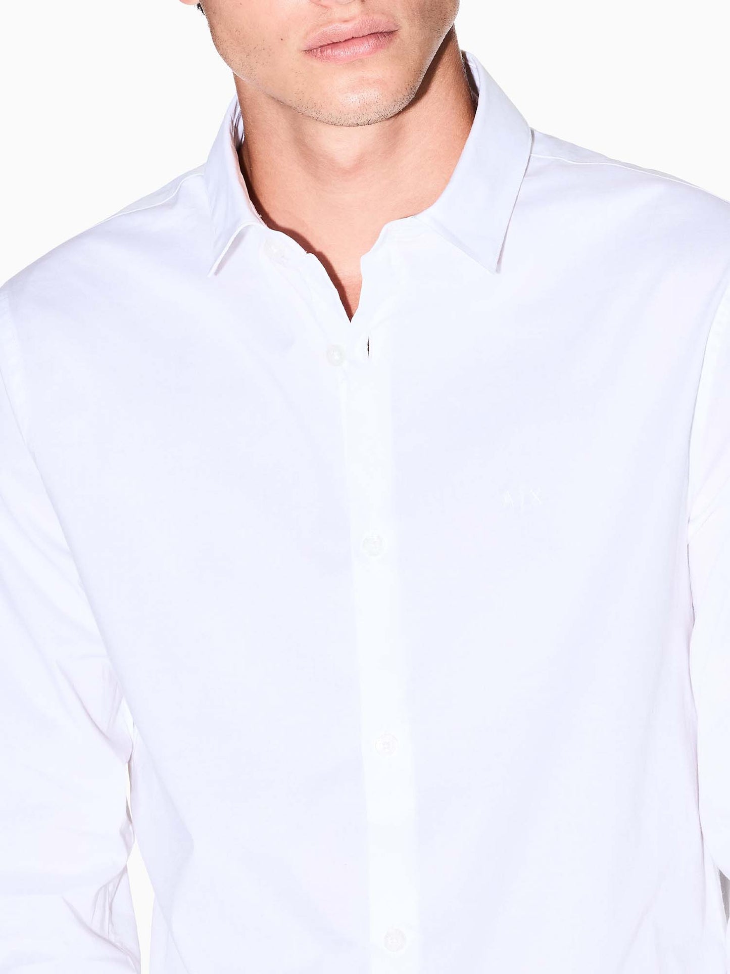 Armani Exchange 8NZC31 ZN28Z, camicia da uomo bianca