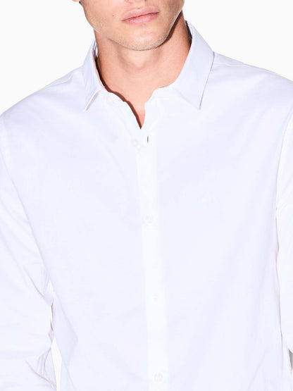 Armani Exchange 8NZC31 ZN28Z, camicia da uomo bianca