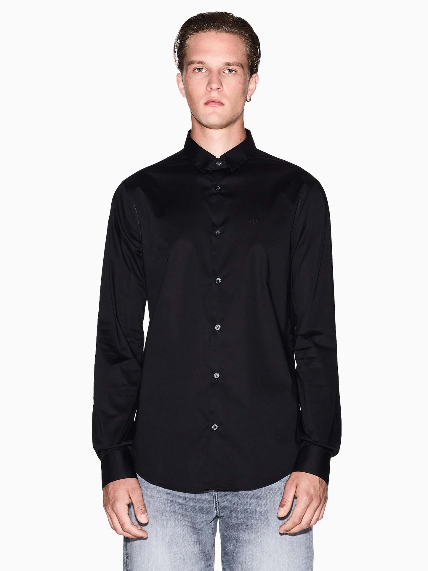 Armani Exchange 8NZC31 ZN28Z, camicia da uomo nera