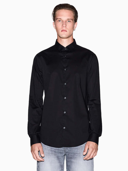 Armani Exchange 8NZC31 ZN28Z, camicia da uomo nera