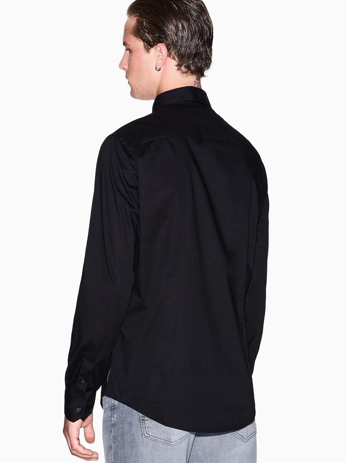 Armani Exchange 8NZC31 ZN28Z, camicia da uomo nera