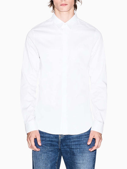 Armani Exchange 8NZCBD ZN10Z 0113, camicia da uomo bianca