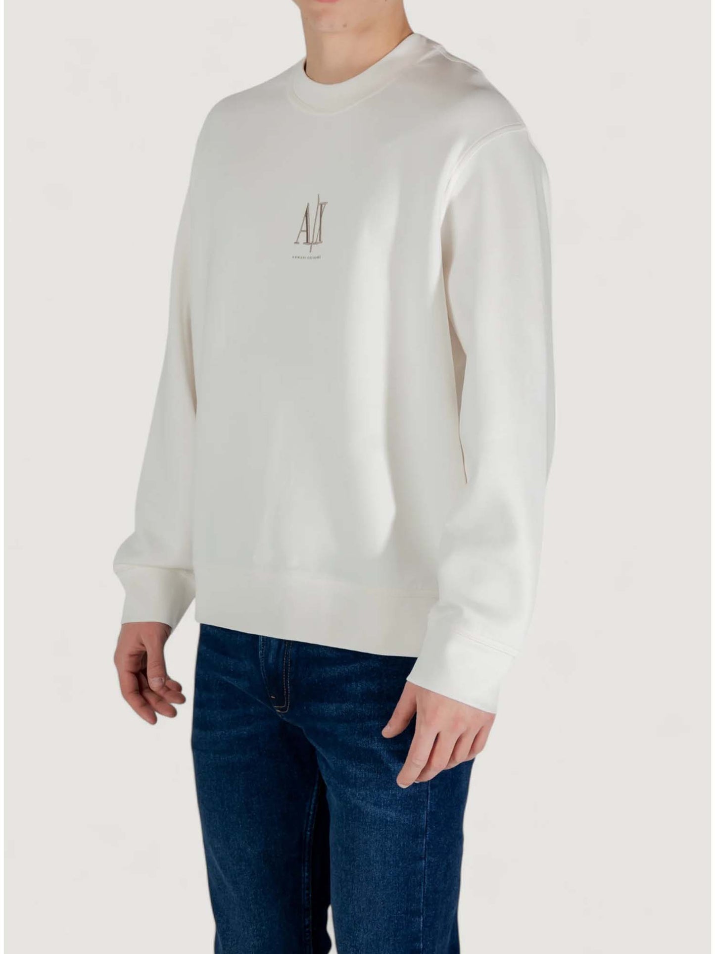 Armani Exchange Xm0368 Af10818 U0009, felpa da uomo bianca
