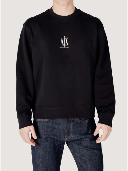 Armani Exchange Crewneck Sweatshirt, felpa da uomo nera