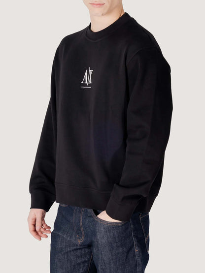 Armani Exchange Crewneck Sweatshirt, felpa da uomo nera