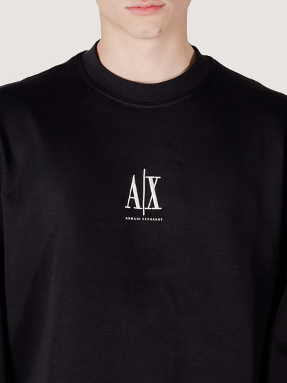 Armani Exchange Crewneck Sweatshirt, felpa da uomo nera