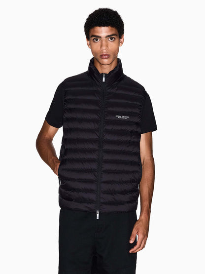 Armani Exchange Quilted Down Filled, gilet da uomo nero
