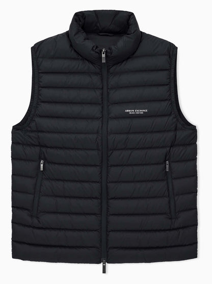 Armani Exchange Quilted Down Filled, gilet da uomo nero