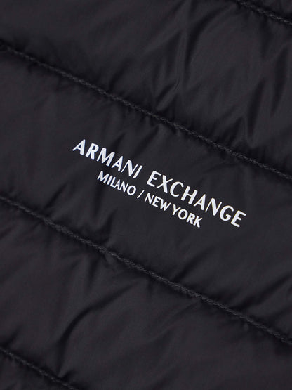 Armani Exchange Quilted Down Filled, gilet da uomo nero