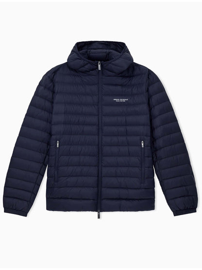 Armani Exchange Ultralight Hooded Down Jacket, giubbotto da uomo blu