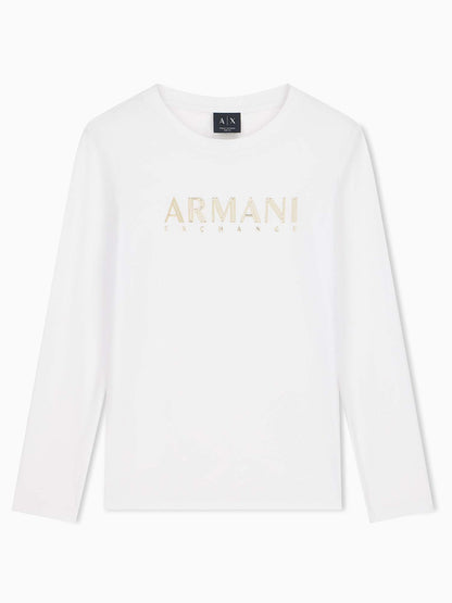 Armani Exchange XW2761 AF23954 U0002, t-shirt maniche corte da donna bianca