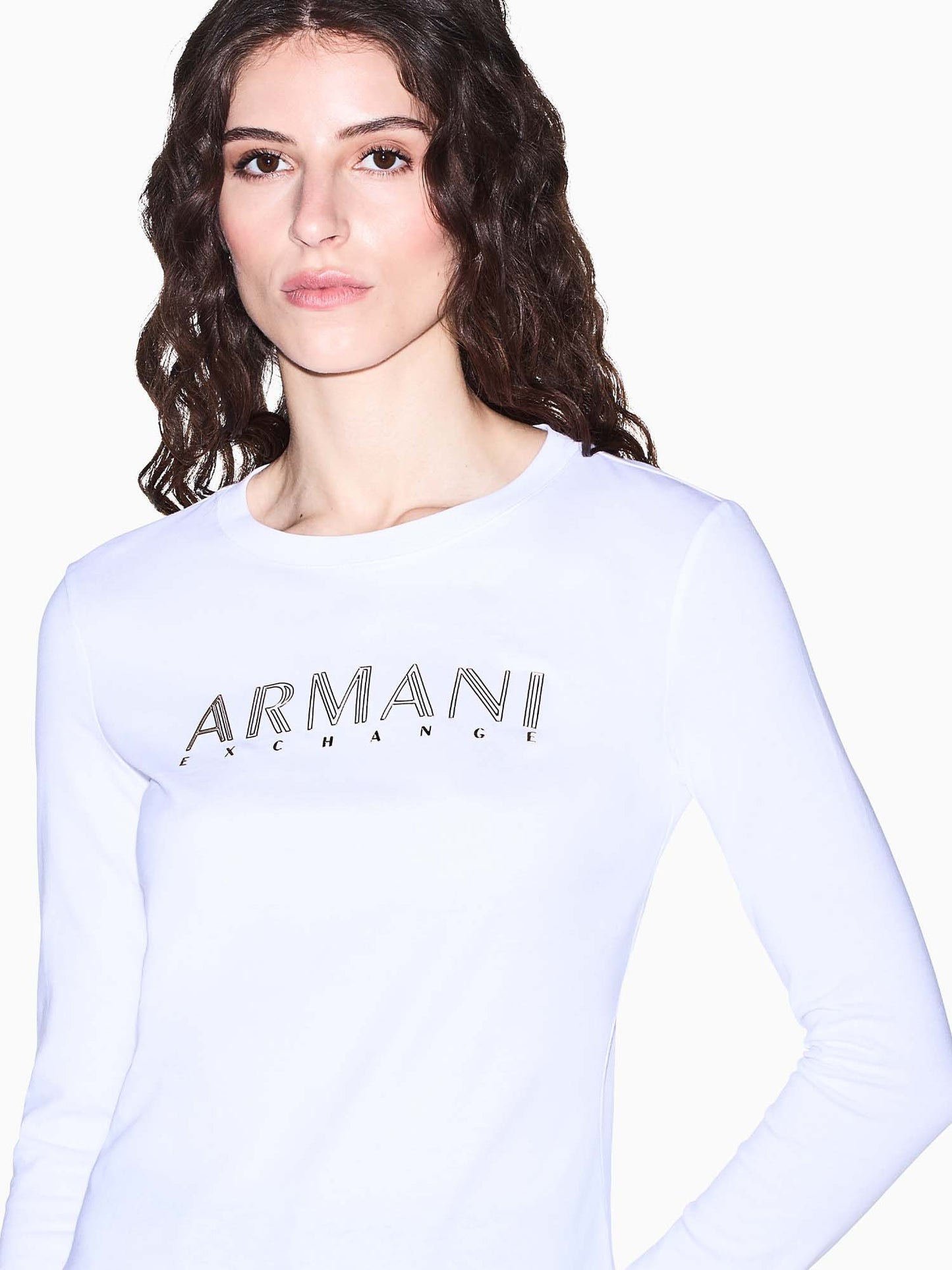 Armani Exchange XW2761 AF23954 U0002, t-shirt maniche corte da donna bianca