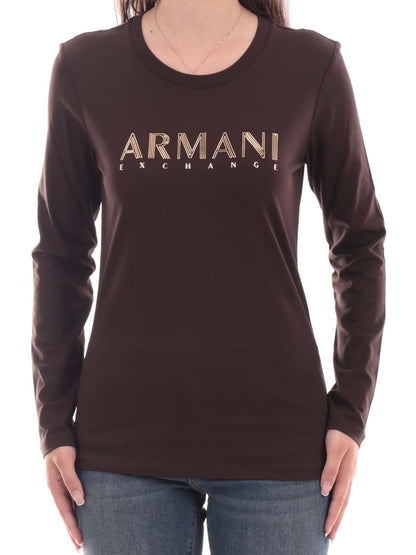 Armani Exchange XW2761 AF23954 U6032, t-shirt da donna marrone