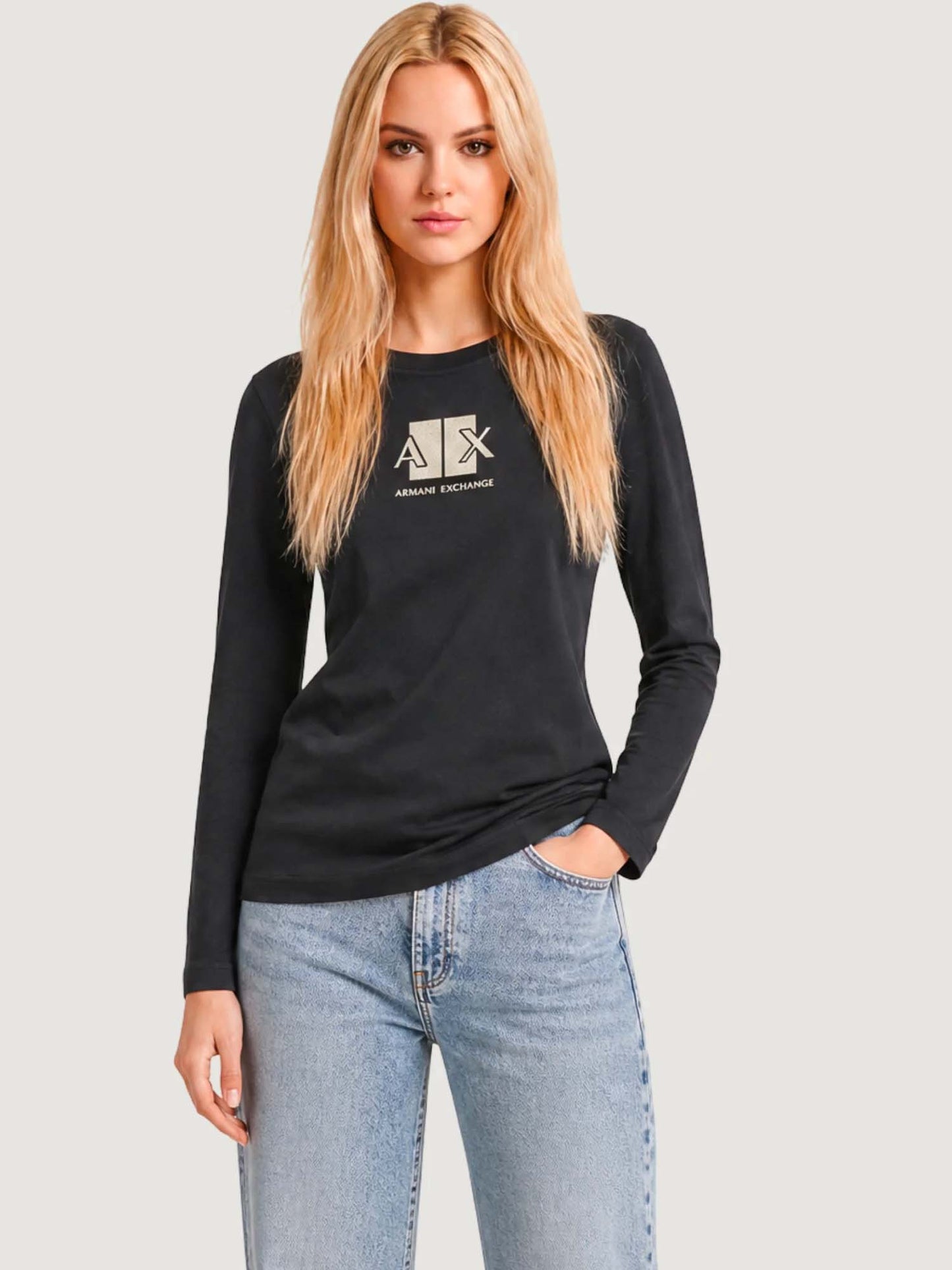 Armani Exchange XW2774 AF10356 UC001, t-shirt maniche corte da donna nera