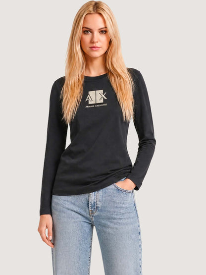 Armani Exchange XW2774 AF10356 UC001, t-shirt maniche corte da donna nera