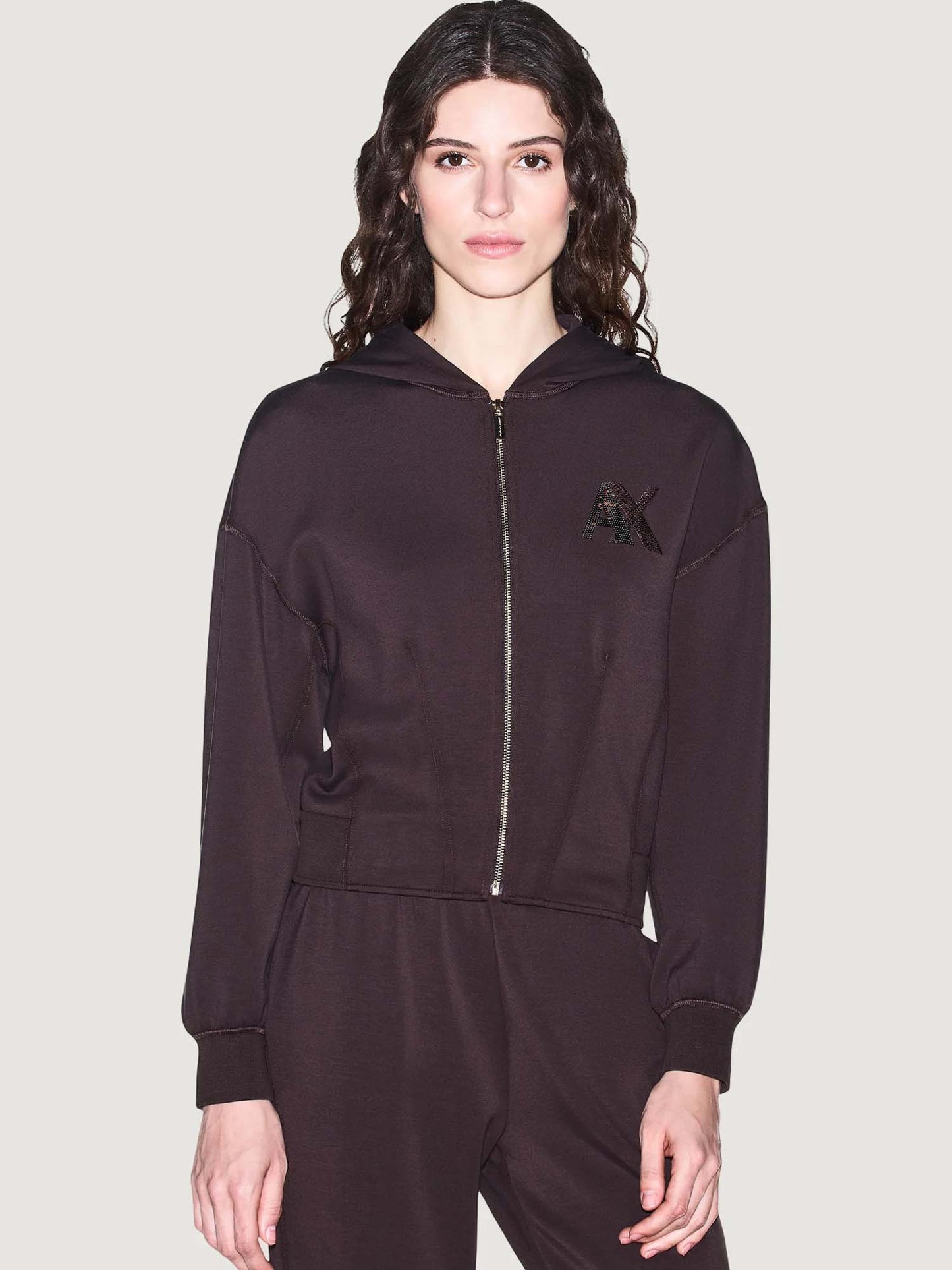Armani Exchange felpa da donna marrone