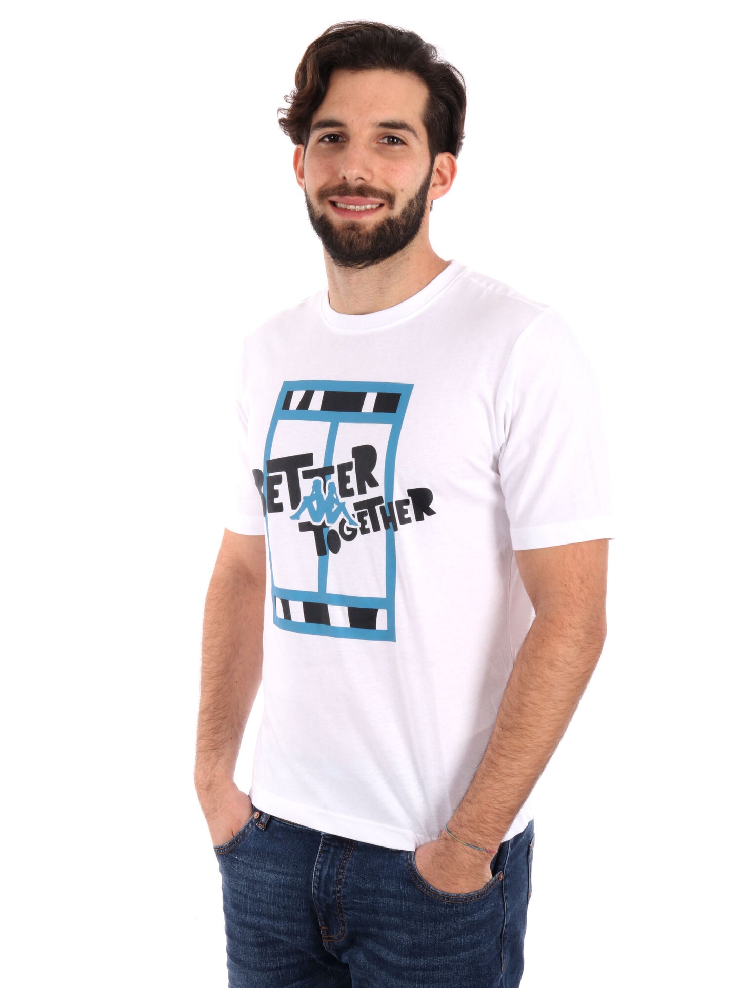 T-SHIRT LOGO GIMMIO KAPPA UOMO BIANCO