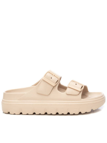 Xti ciabatte flat da donna adulto beige in gomma leggera e confortevole