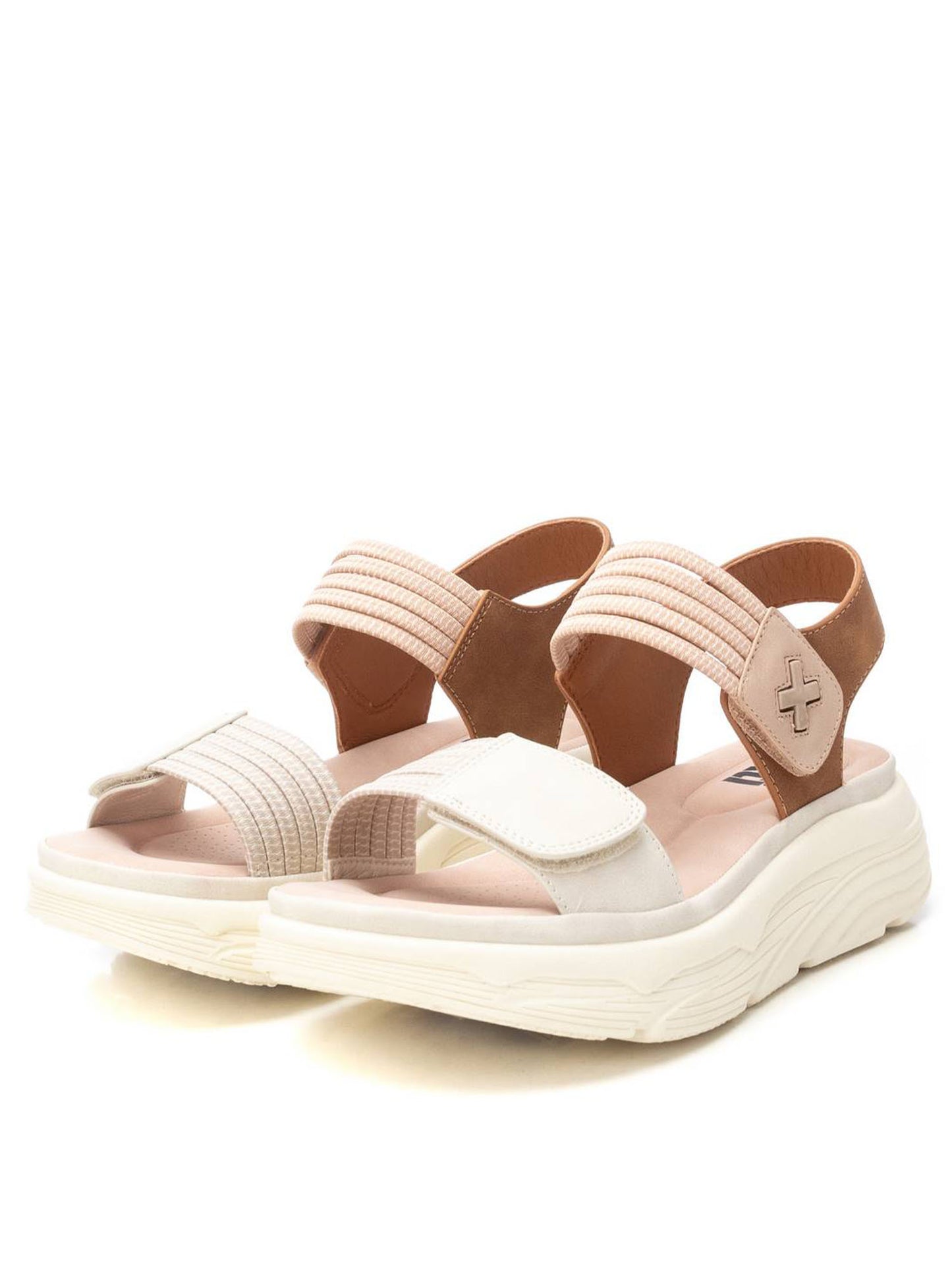 Xti sandalo con zeppa beige da donna adulto per la primavera-estate
