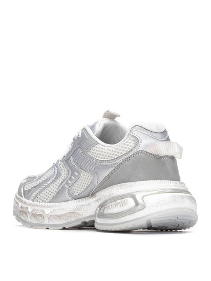 Sneakers donna Xti argento con suola chunky e lacci