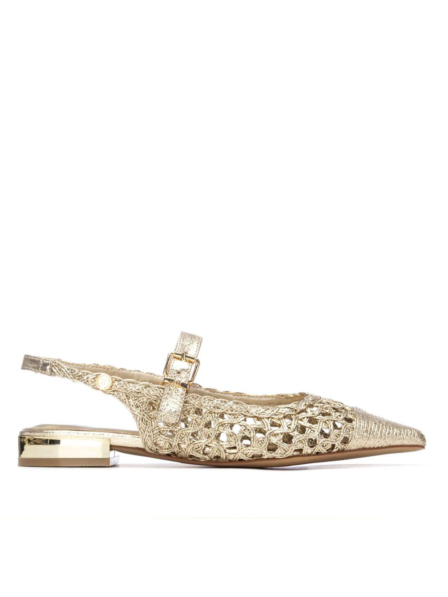 Sandalo da donna Xti 145276 in oro con effetto metallico