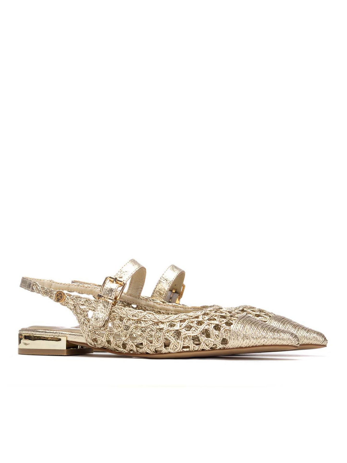 Sandalo da donna Xti 145276 in oro con effetto metallico