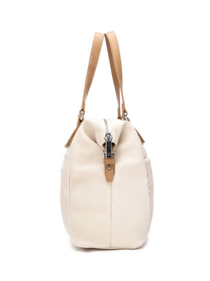 Borsa a spalla Xti beige in similpelle con chiusura a zip