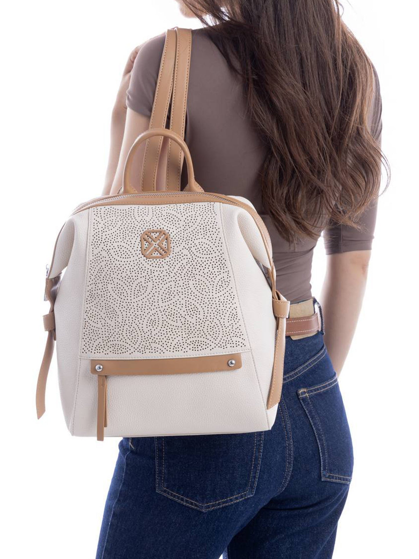 Zaino Xti beige da donna adulto dal design urbano e funzionale