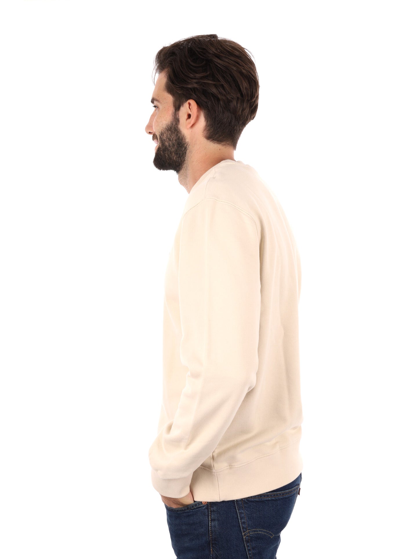 FELPA GIROCOLLO HOUSEMARK LEVIS DA UOMO PANNA