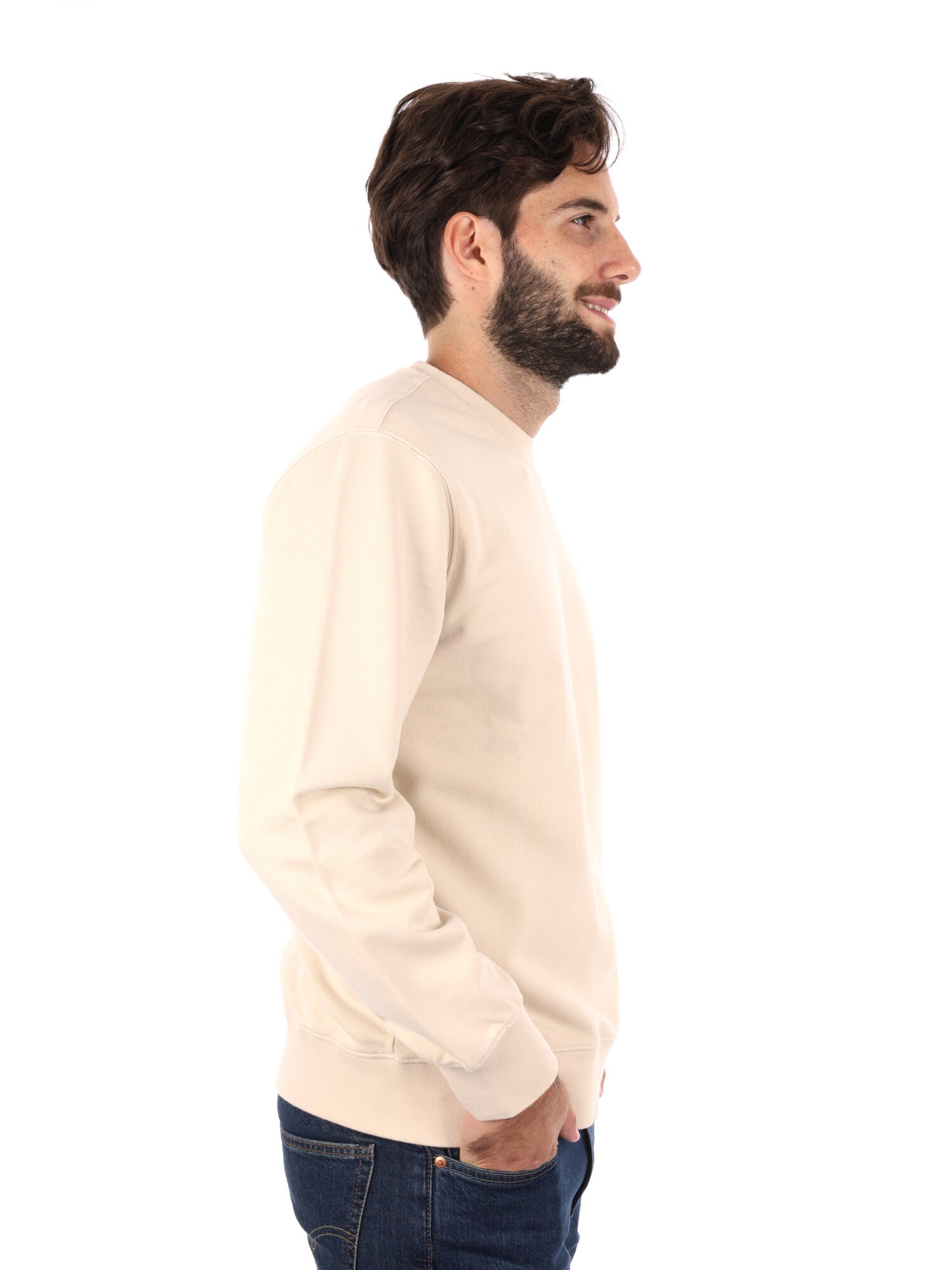 FELPA GIROCOLLO HOUSEMARK LEVIS DA UOMO PANNA