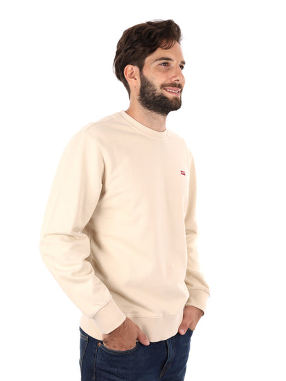 FELPA GIROCOLLO HOUSEMARK LEVIS DA UOMO PANNA