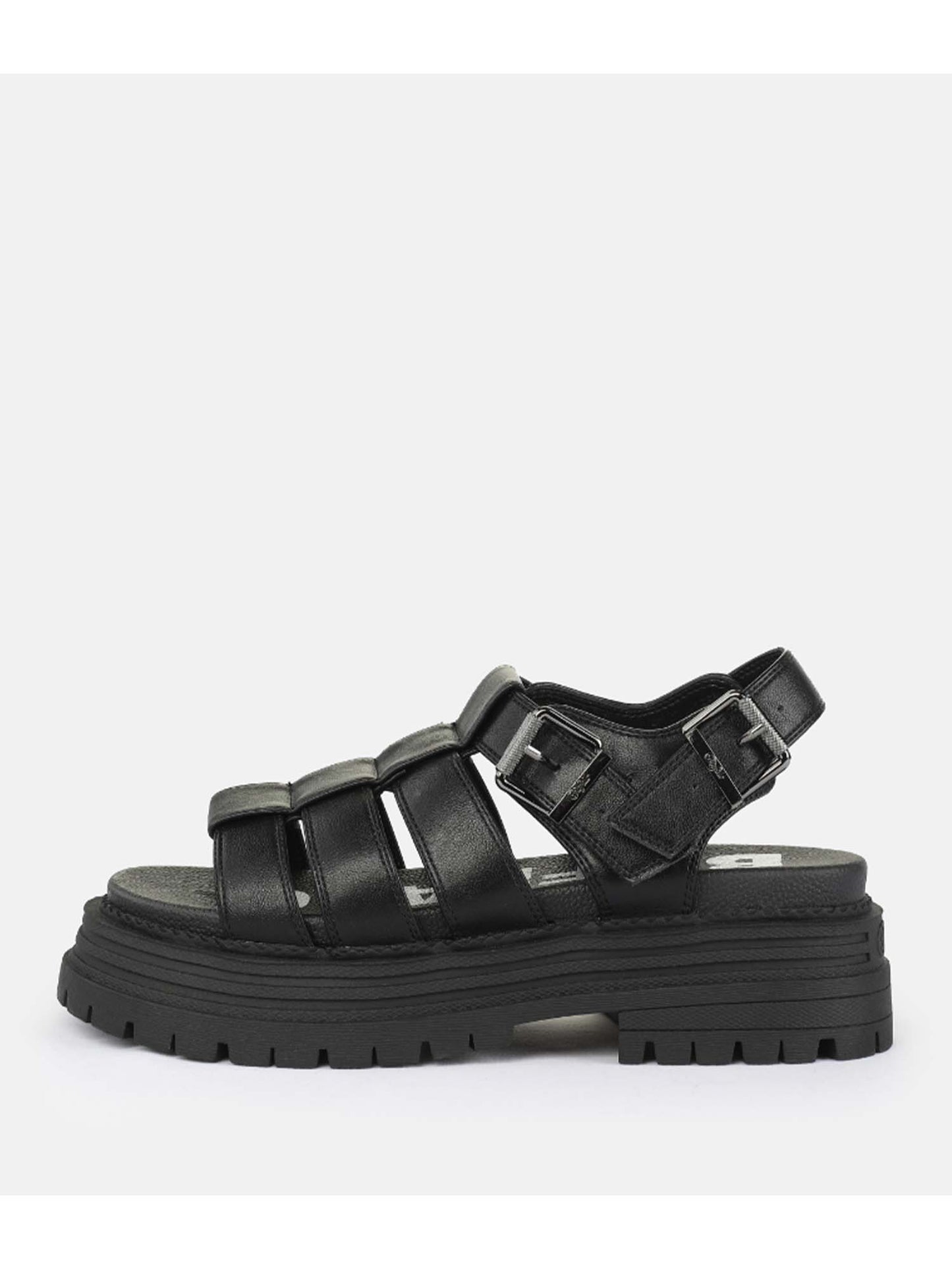 Buffalo Lennox Fisher, sandali donna neri in nappa vegana