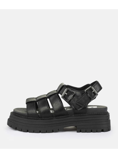 Buffalo Lennox Fisher, sandali donna neri in nappa vegana