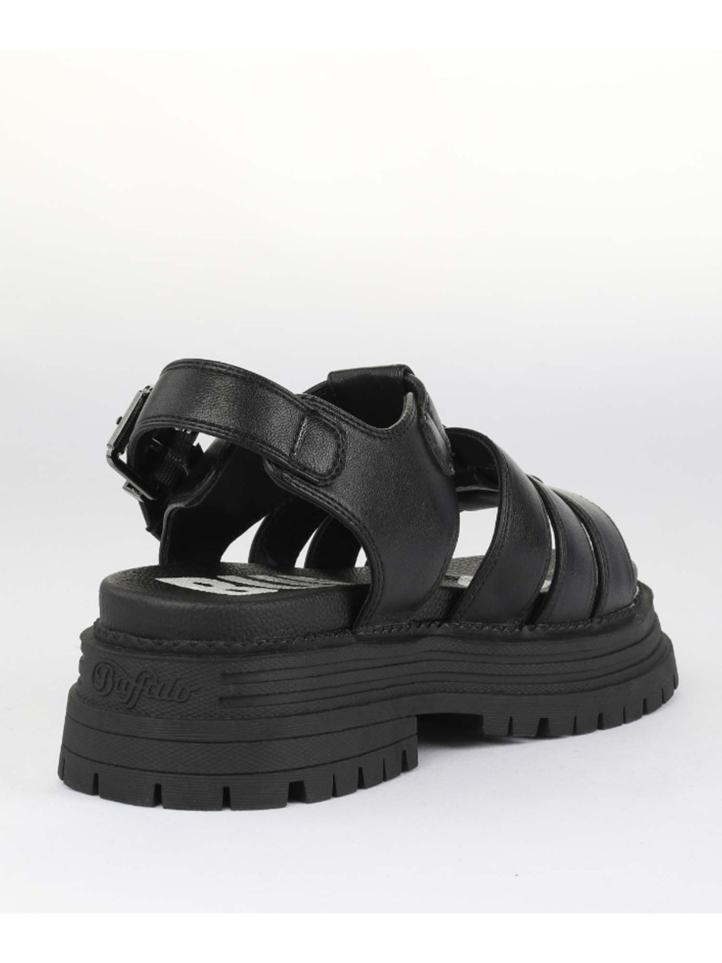 Buffalo Lennox Fisher, sandali donna neri in nappa vegana