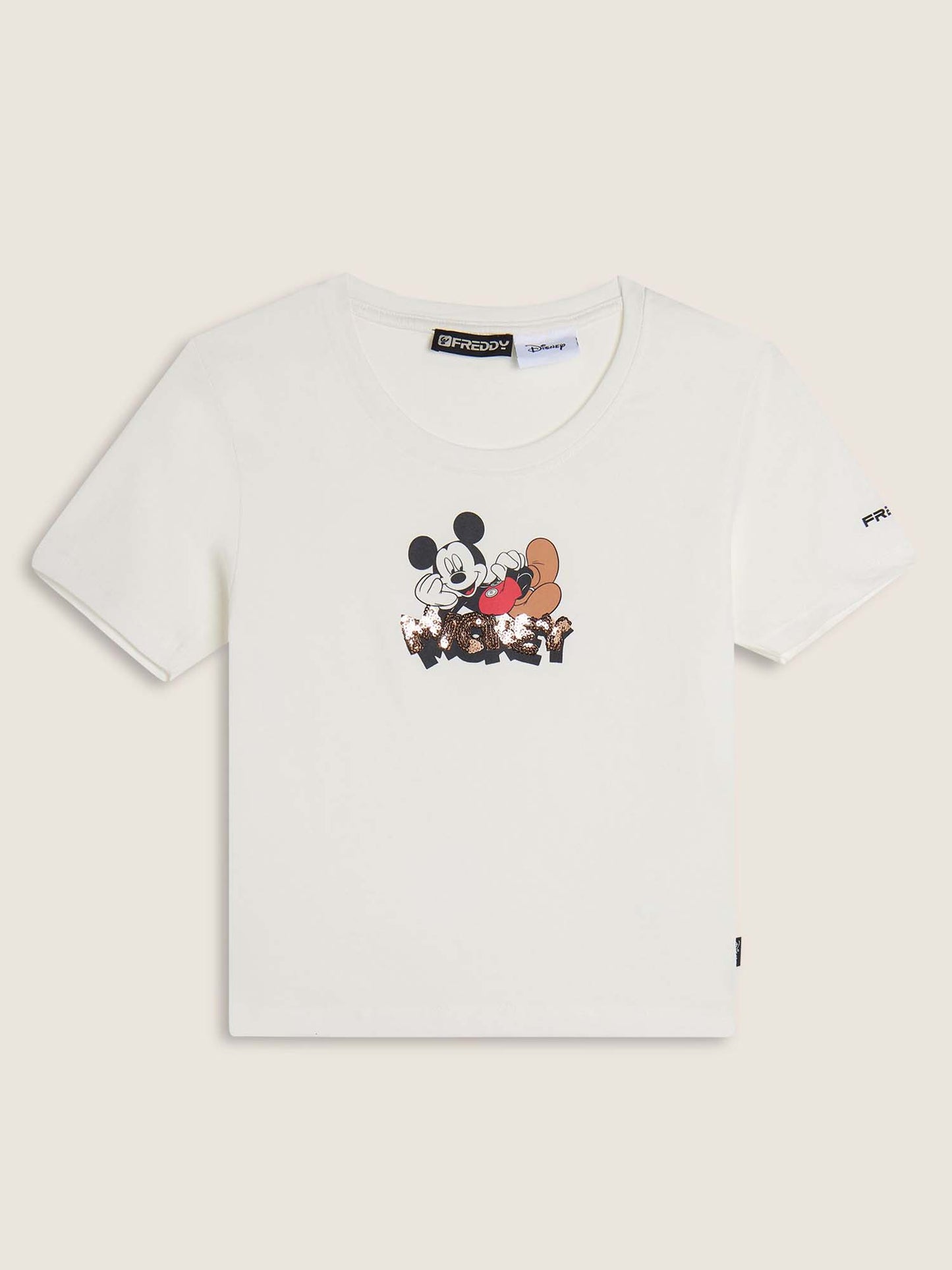 T-SHIRT CROP MICKEY MOUSE FREDDY DA DONNA BIANCO