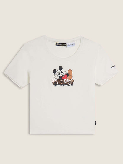 T-SHIRT CROP MICKEY MOUSE FREDDY DA DONNA BIANCO