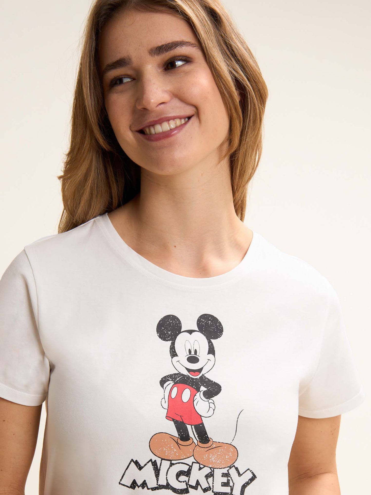 T-SHIRT CON STAMPA MICKEY MOUSE FREDDY DA DONNA BIANCO