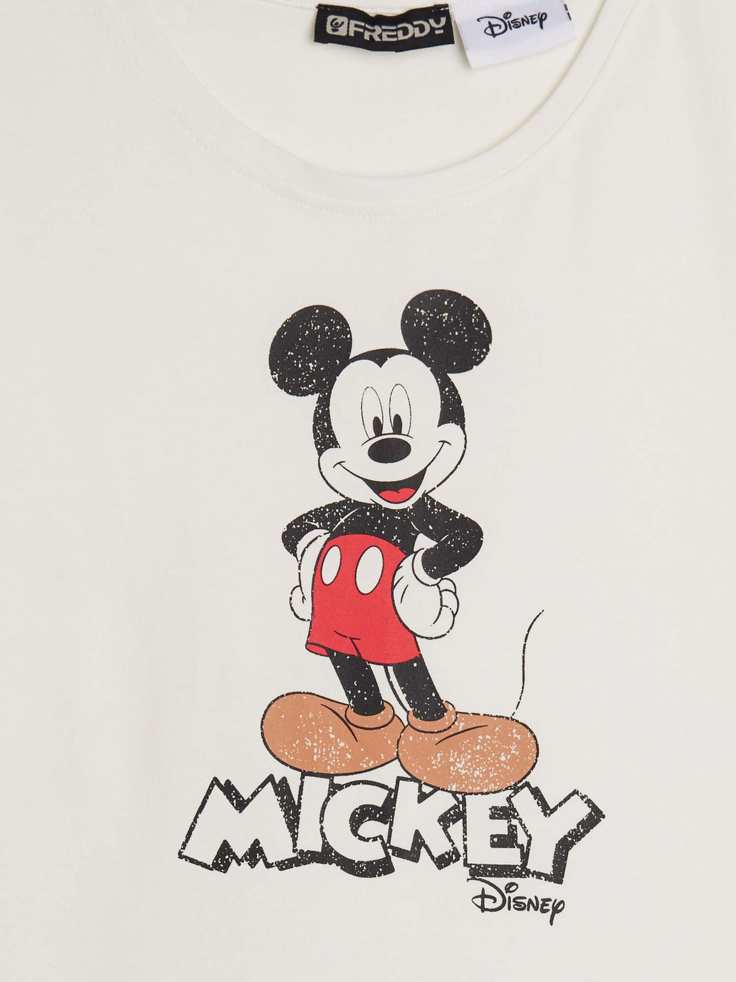 T-SHIRT CON STAMPA MICKEY MOUSE FREDDY DA DONNA BIANCO