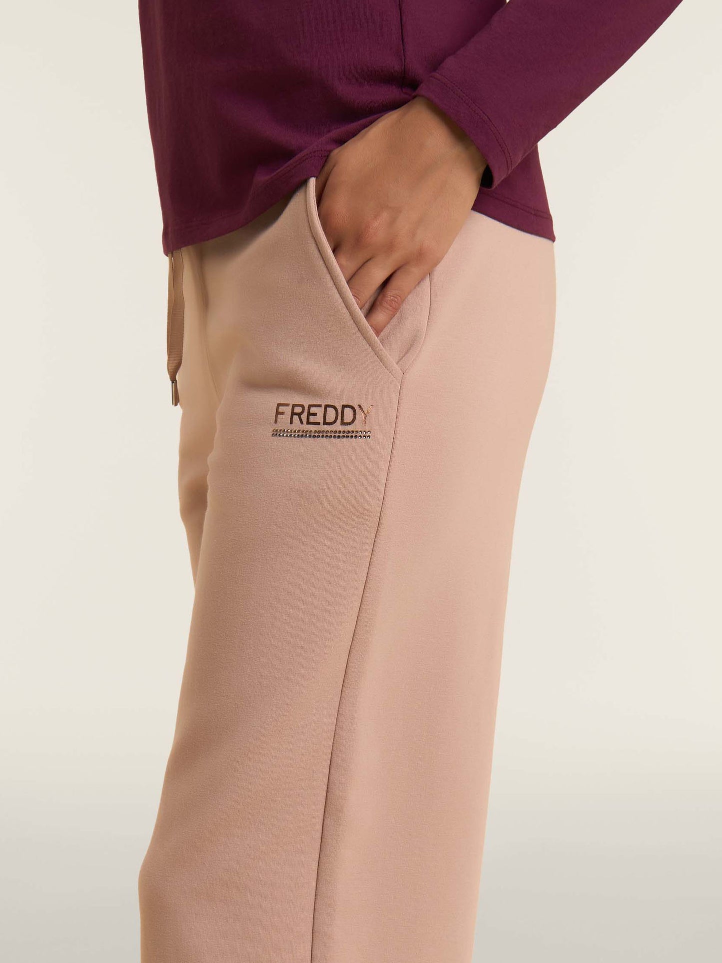 PANTALONE WIDE LEG COLLEGE LUXE FREDDY DONNA BEIGE