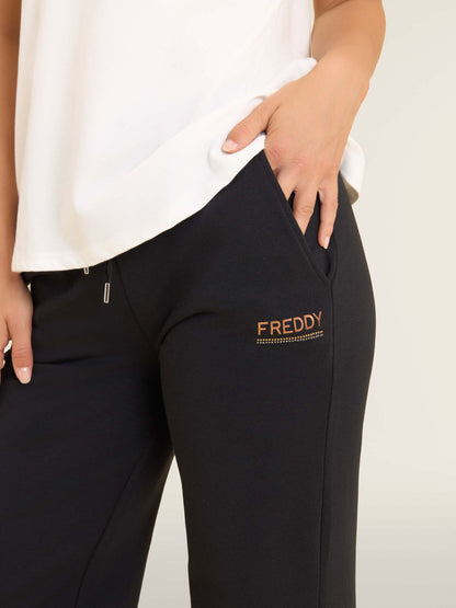 PANTALONE WIDE LEG COLLEGE LUXE FREDDY DONNA NERO