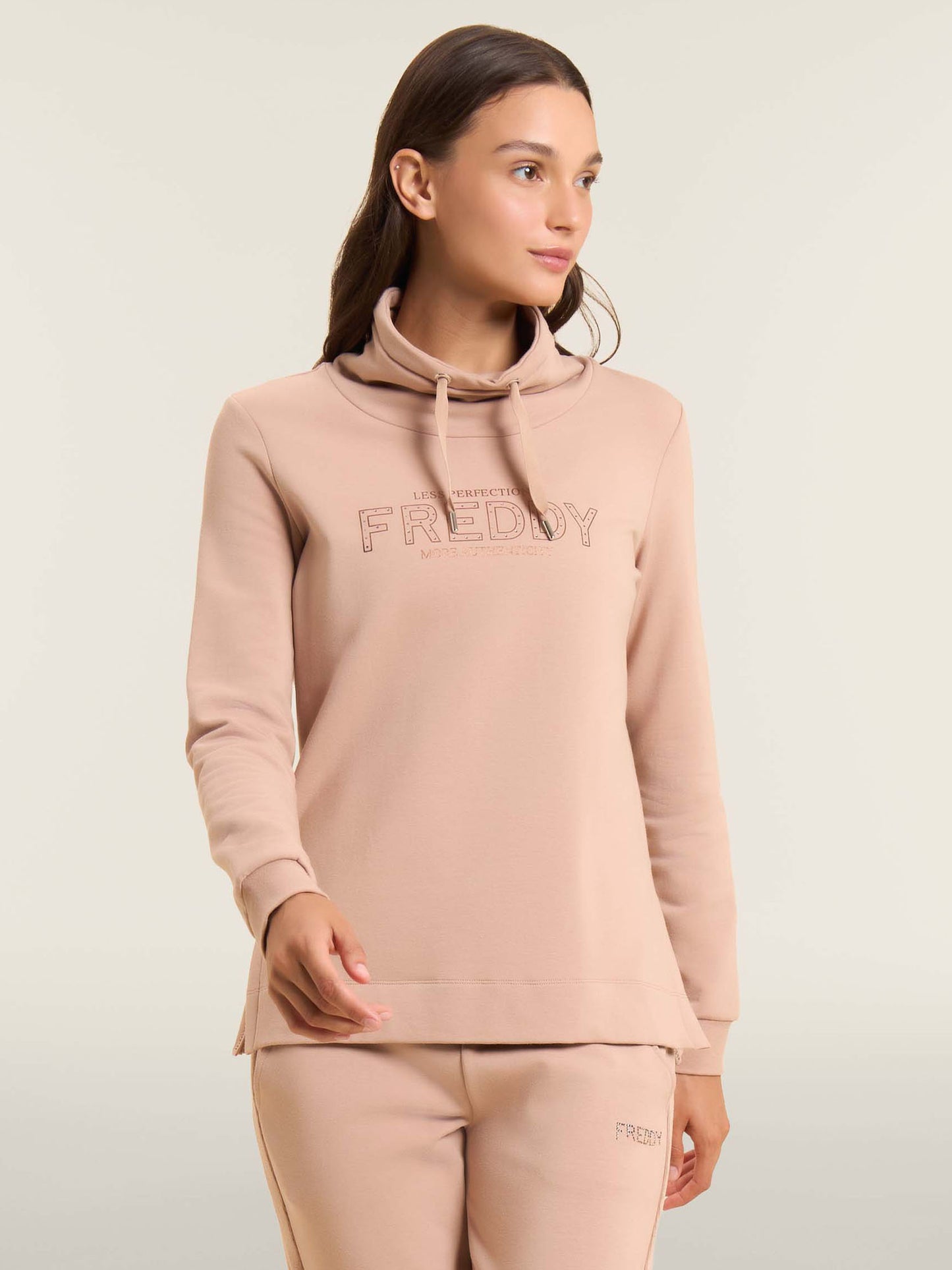 FELPA A COLLO ALTO COLLEGE LUXE FREDDY DONNA BEIGE