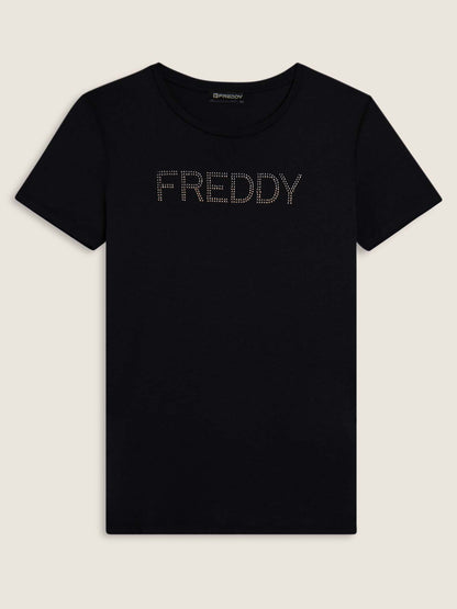 T-SHIRT COLLEGE LUXE FREDDY DONNA - NERO